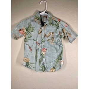 Joe's Jeans Boys Floral Print Shirt, Short Sleeve, Button Down, Size 5